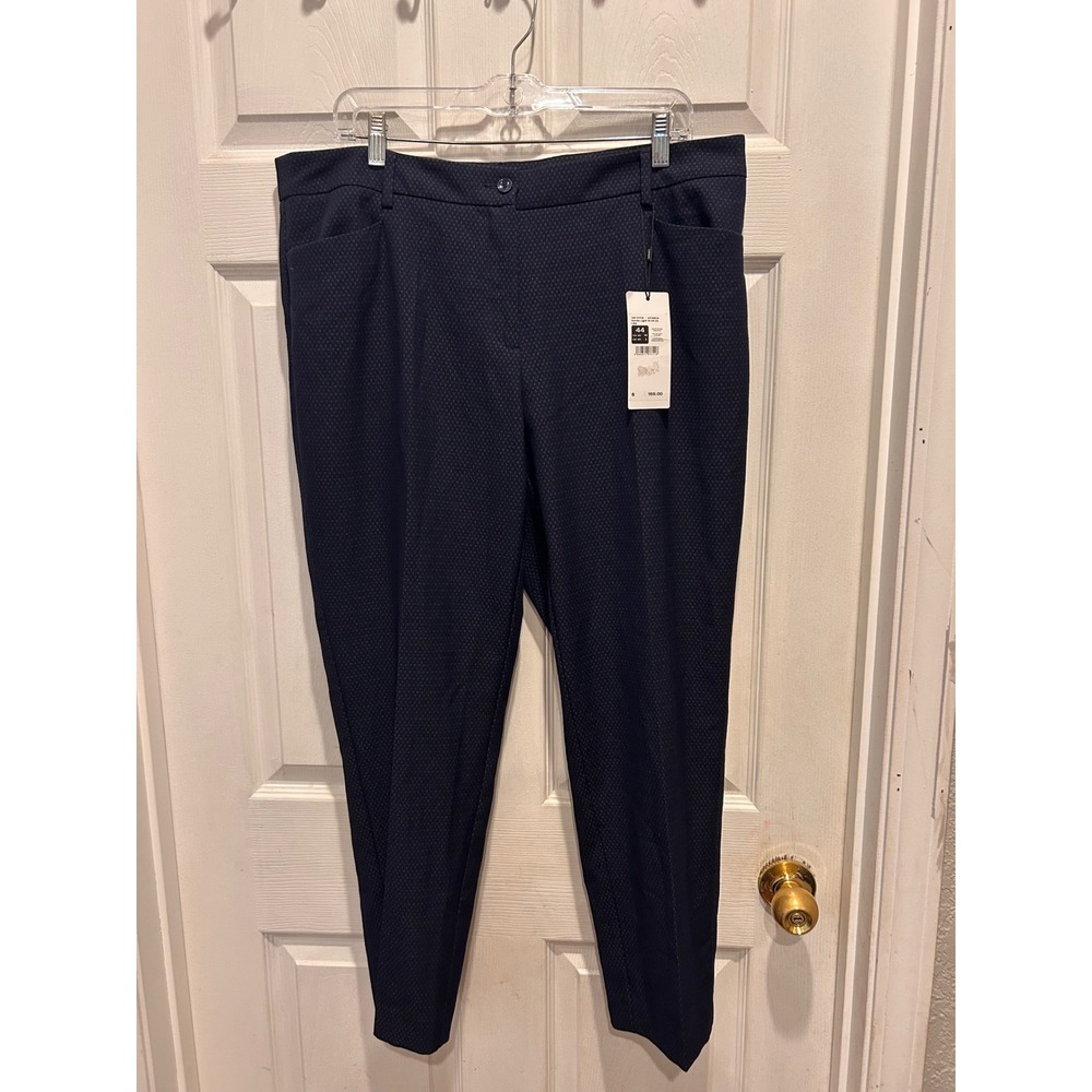 NWT Olsen Lisa Nordic Light‎ Blue Micro Geometric Tapered Dress Pants Womens 14